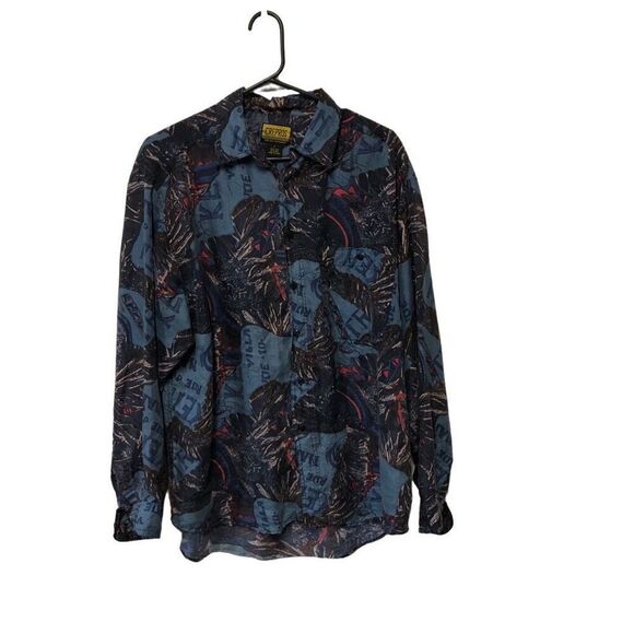 Crepos 100% Silk Size Extra Large (XL) Long Sleeve Full Pattern - Picture 1 of 5